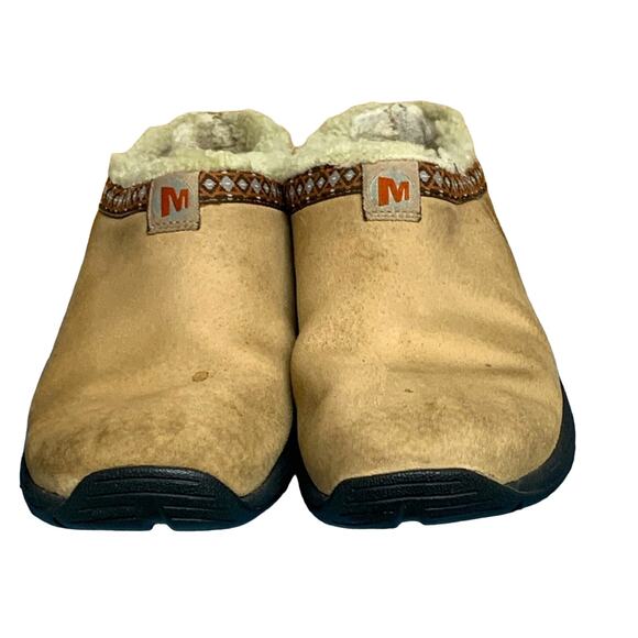 WOMENS MERRELL ENCORE ICE SLIPON SIZE 8 CLOG BROWN & FUR - Picture 3 of 6